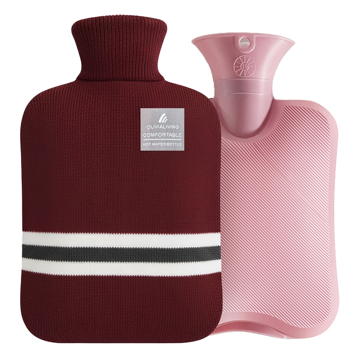 Classic Hot Water Bottle for Back Pain Relief, 2L - OliviaLiving