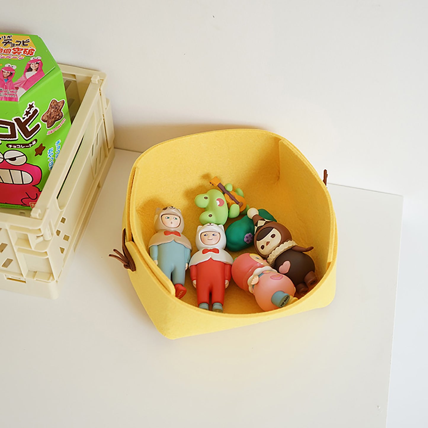 3-Pack Felt Valet Trays – Foldable Desktop Storage Basket for Home & Office