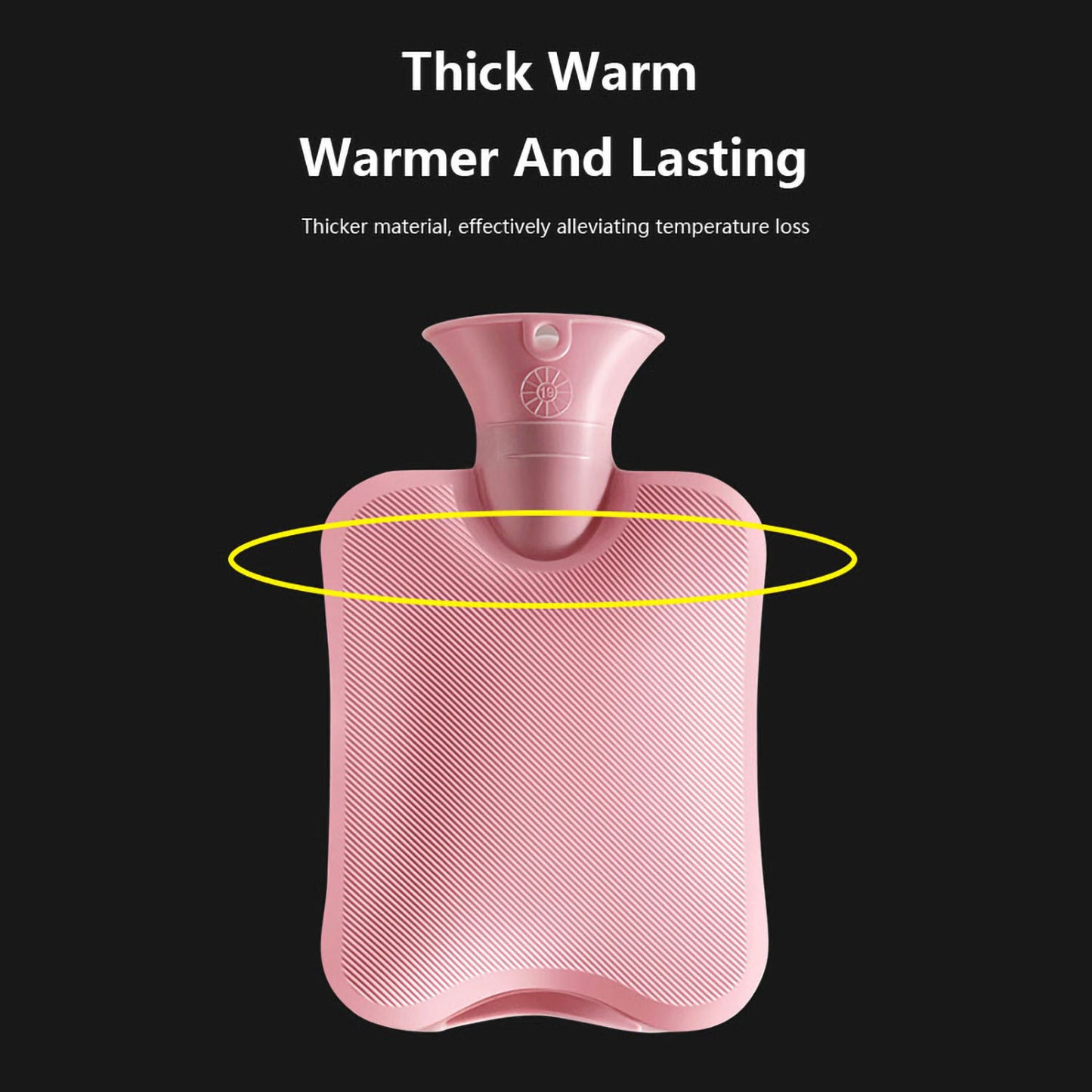 Large Capacity Hot Water Bottle with Knit Cover for Menstrual Cramps & Back Pain, 2L