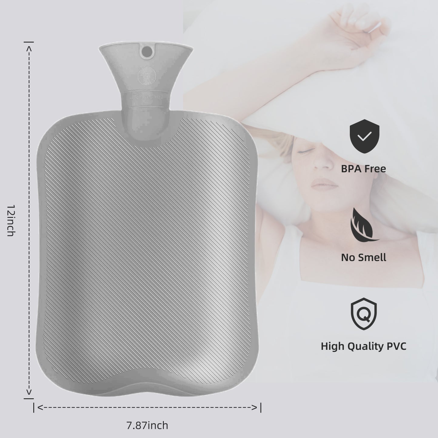 OliviaLiving Classic Knitted Cover Hot Water Bottle for Winter Nights, 2L
