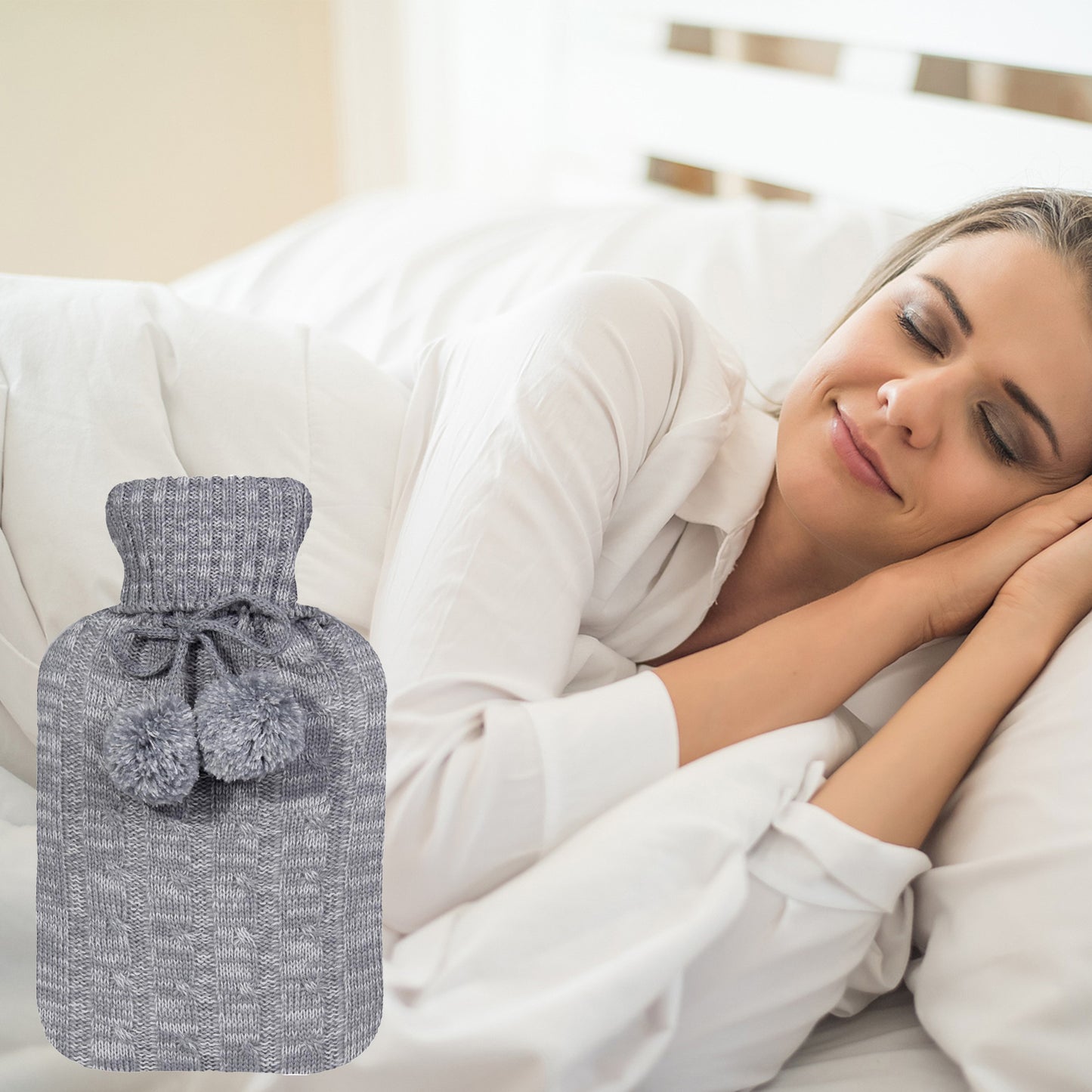 Knitted Hot Water Bottle for Pain & Comfort - OliviaLiving