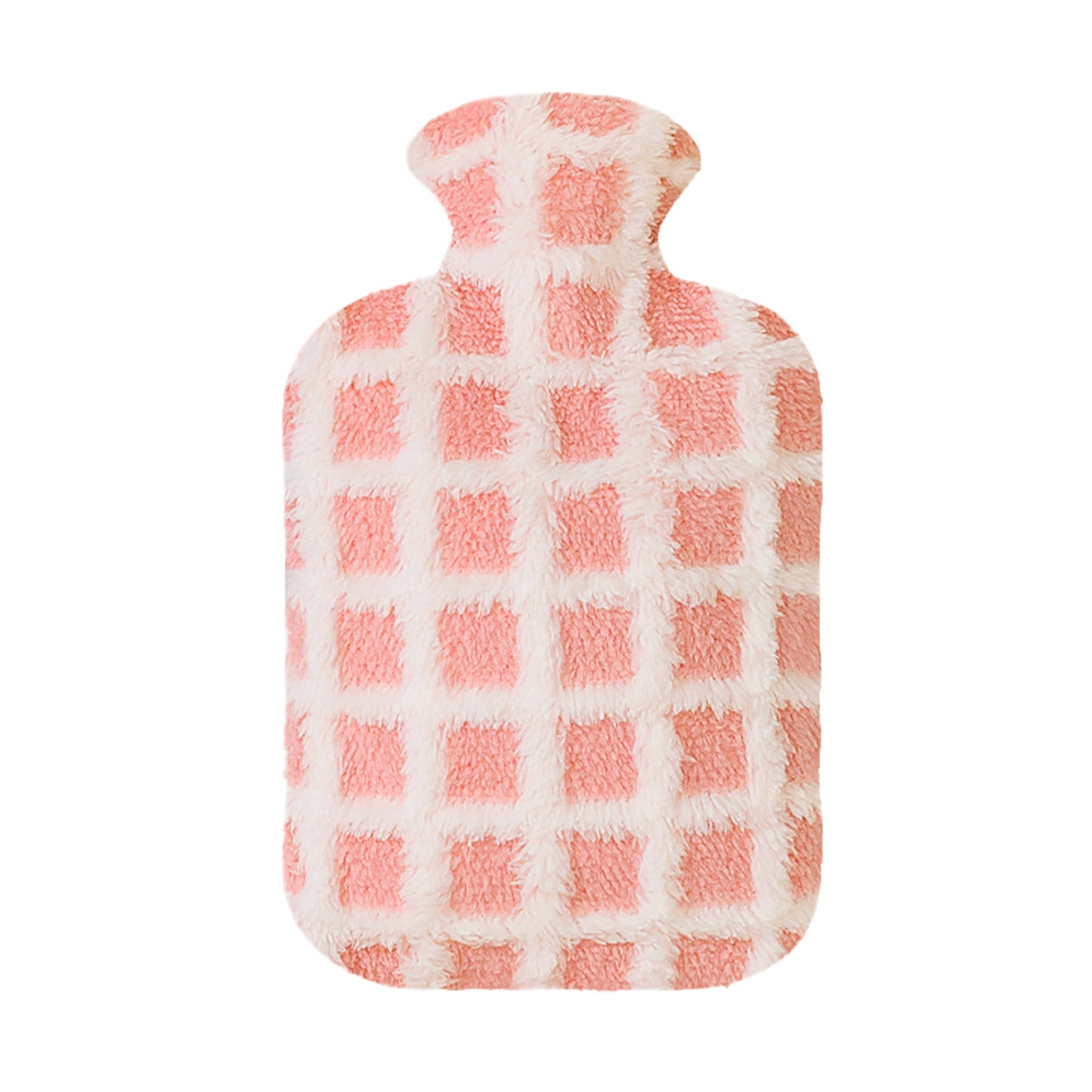 OliviaLiving Tragbare Wärmflasche mit weichem Plüschbezug für den Winter, 1,5 l