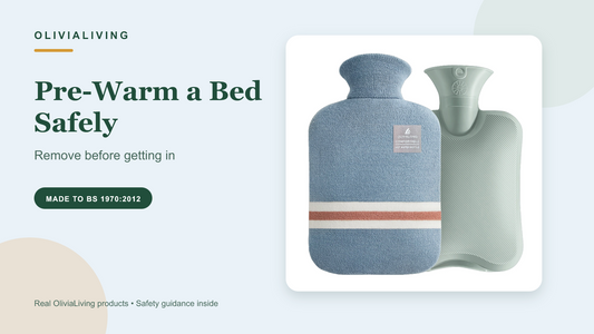 OliviaLiving Classic 2L hot water bottle for the safe bed-prewarming guide