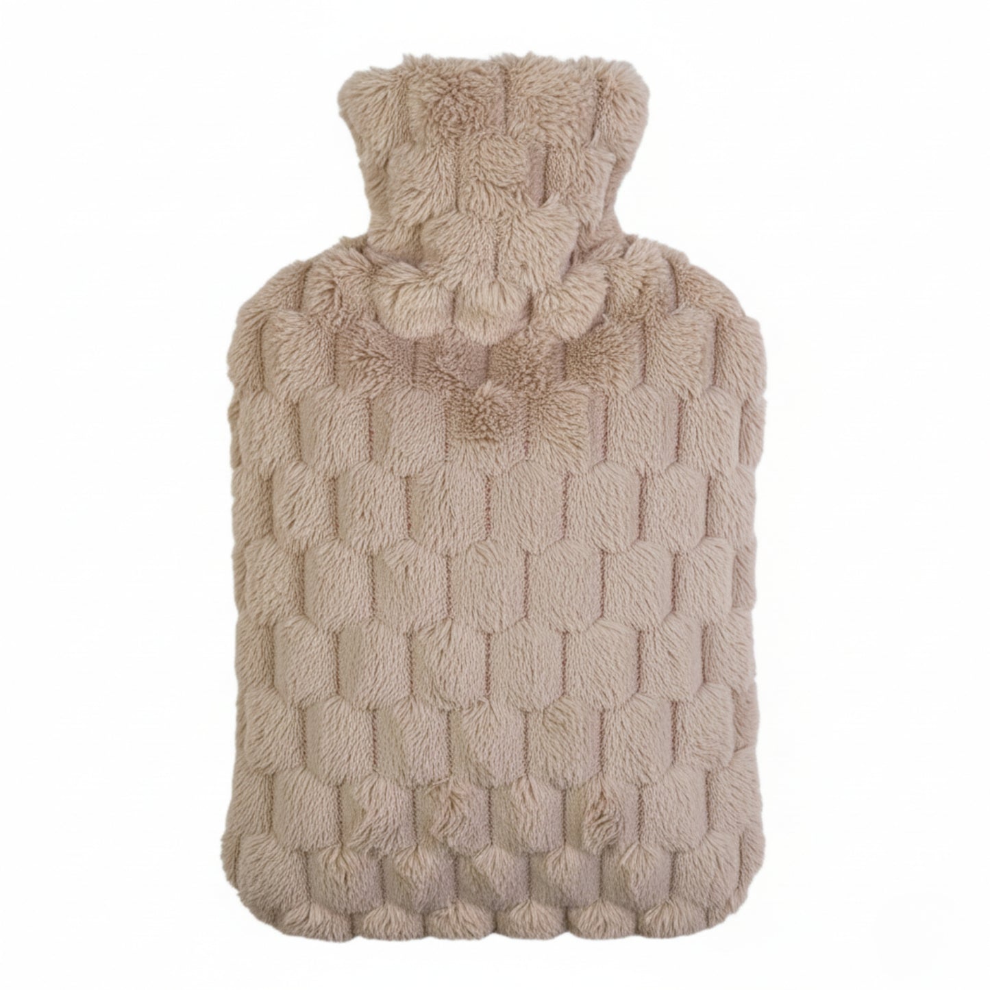 Hot Water Bottle with Velvet Plaid Cover for Pain & Comfort, 1700ML - OliviaLiving