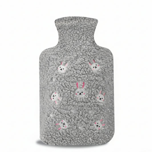 Hot Water Bottle with Flannel Cover for Pain & Comfort, 1700ML - OliviaLiving