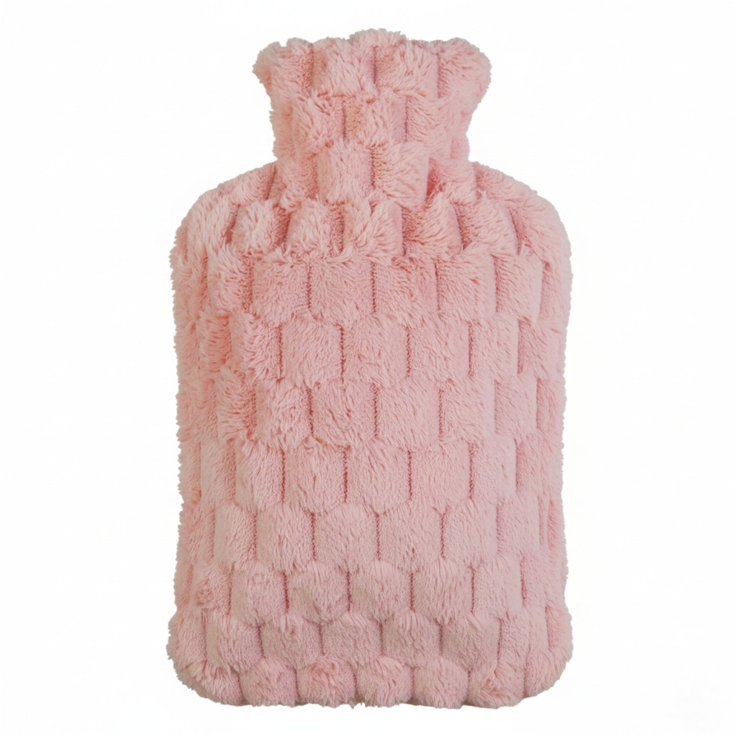 Hot Water Bottle with Velvet Plaid Cover for Pain & Comfort, 1700ML - OliviaLiving