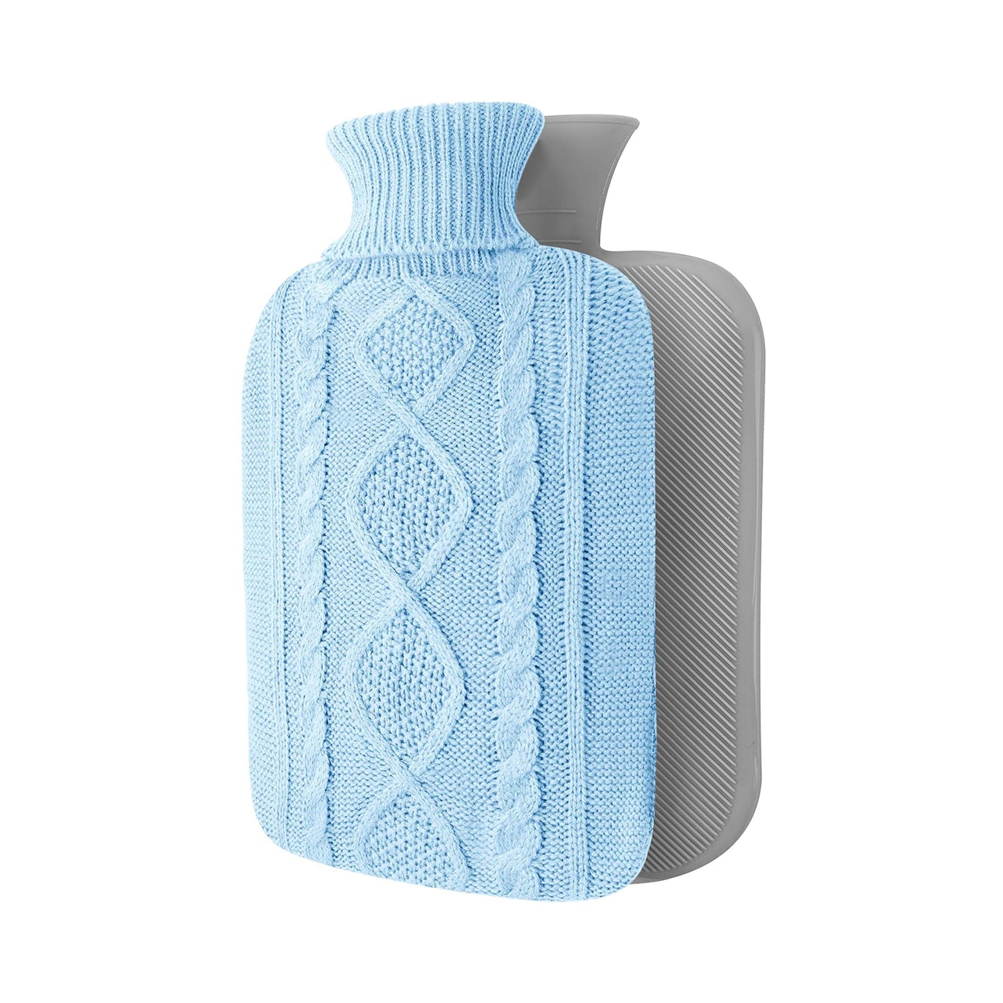 OliviaLiving Classic Knitted Cover Hot Water Bottle for Winter Nights, 2L