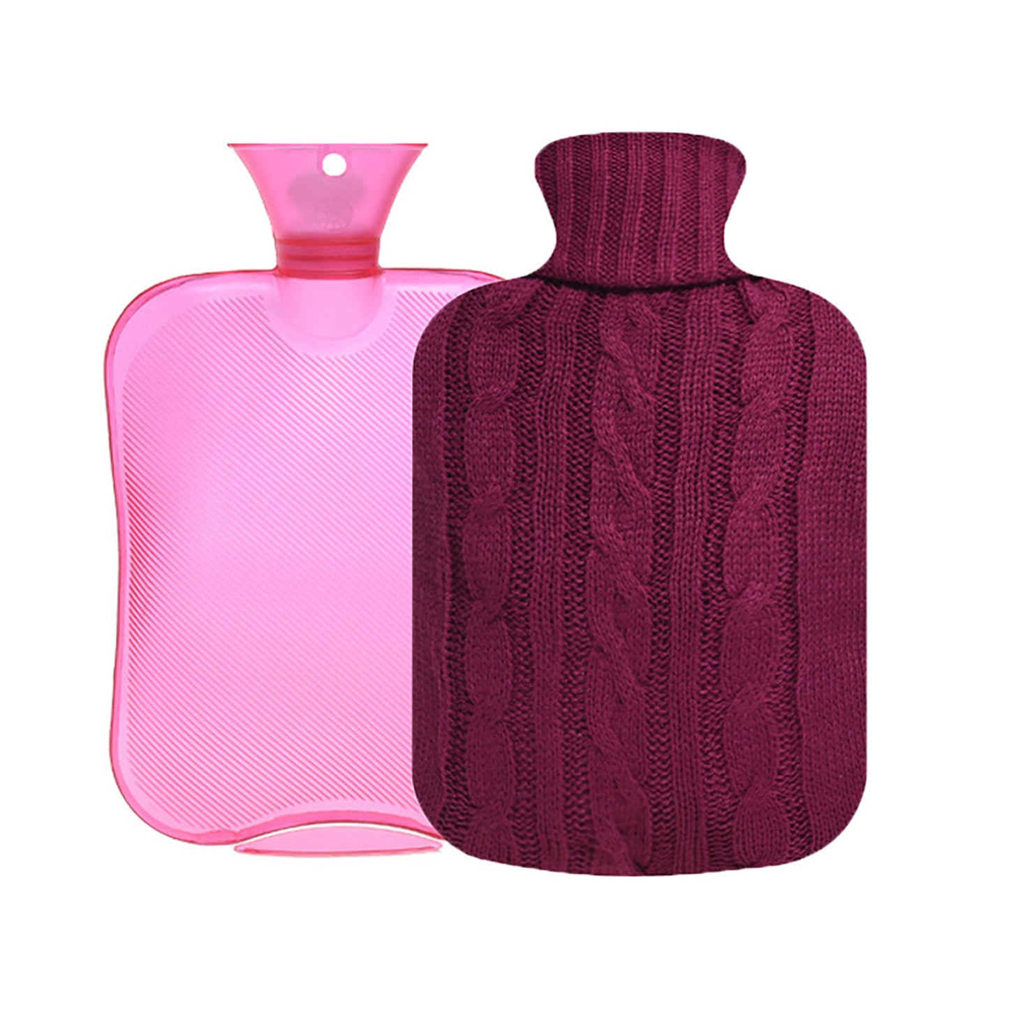 OliviaLiving Hot Water Bottle with Knit Cover for Back Pain Relief , 2L