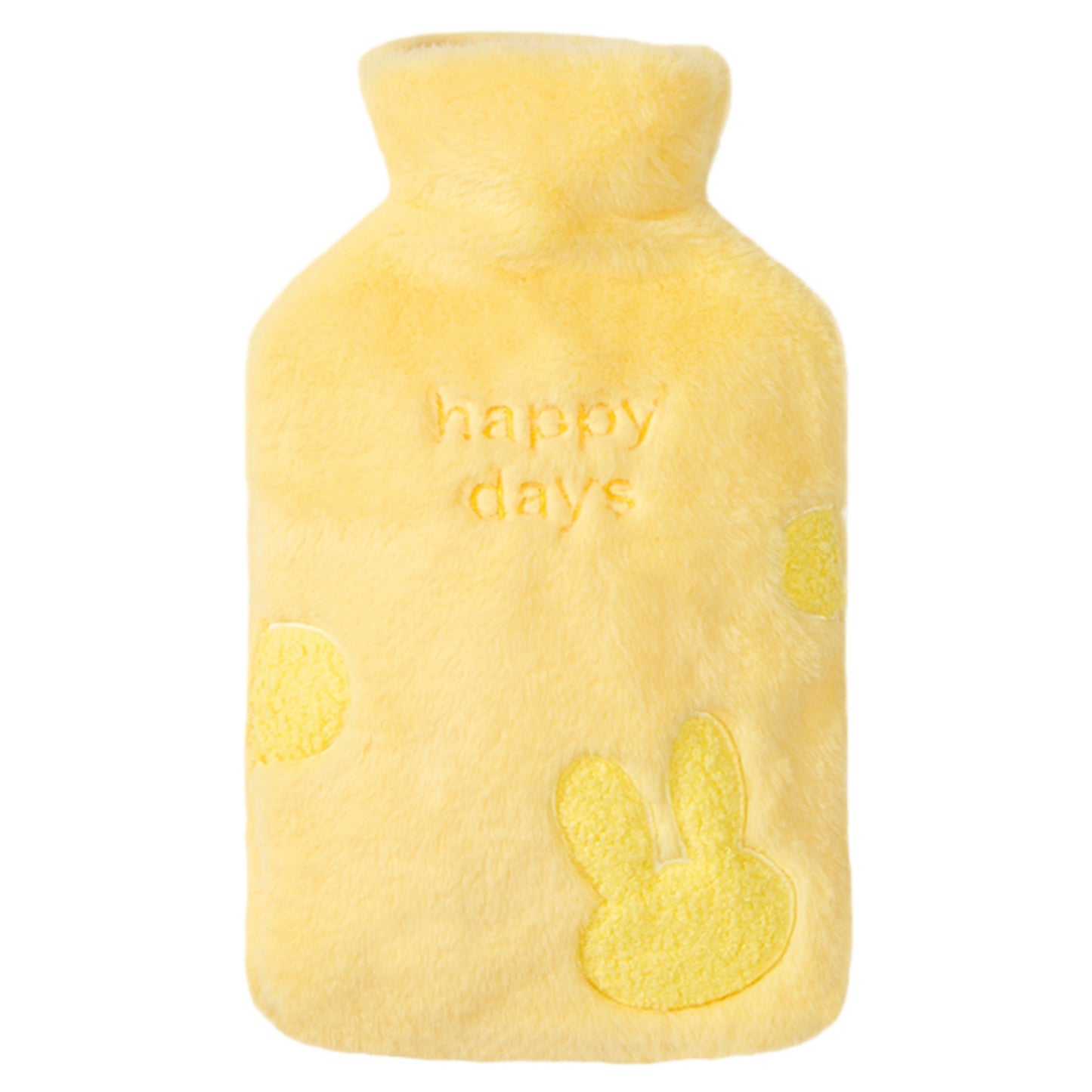 Hot Water Bottle with Imitation rabbit fur Cover for Pain & Comfort, 1700ML - OliviaLiving