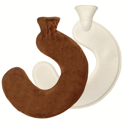 U-Shaped Hot Water Bottle with Soft Plush Cover