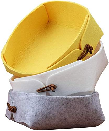 3-Pack Felt Valet Trays – Foldable Desktop Storage Basket for Home & Office
