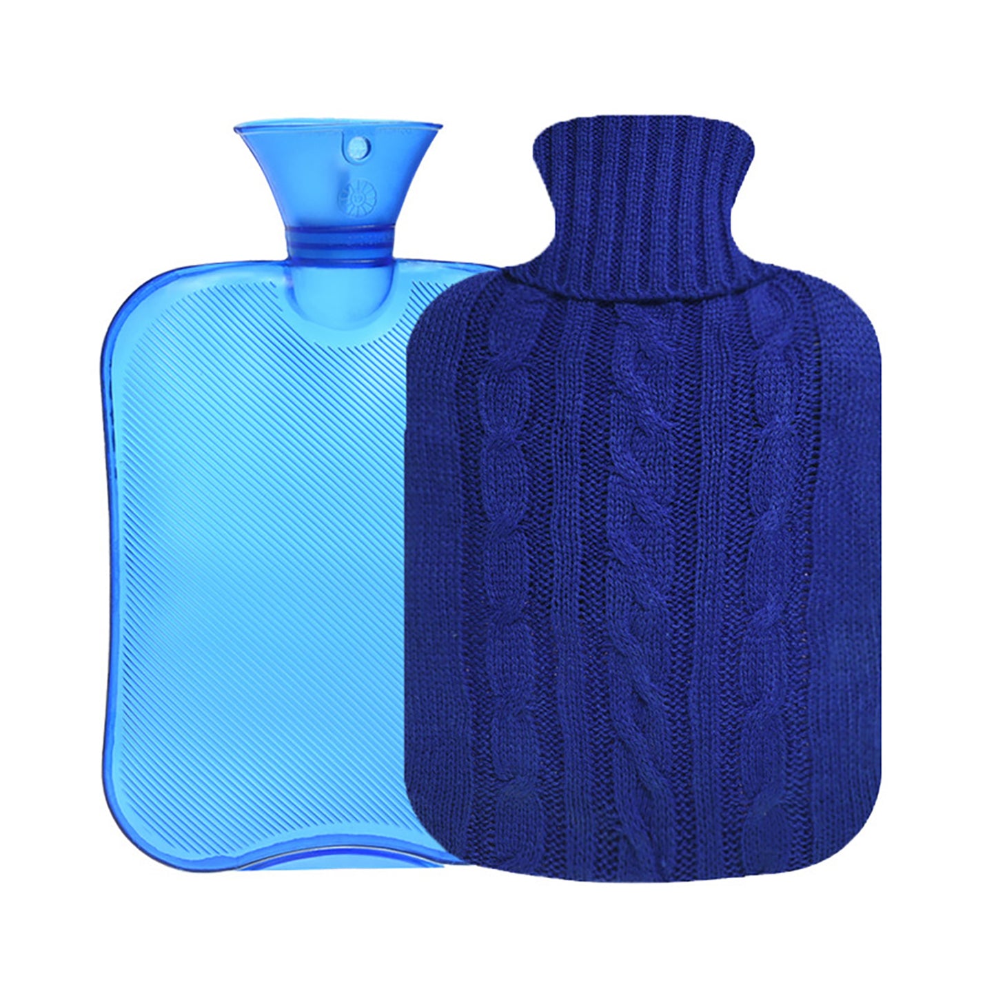 OliviaLiving Hot Water Bottle with Knit Cover for Back Pain Relief , 2L