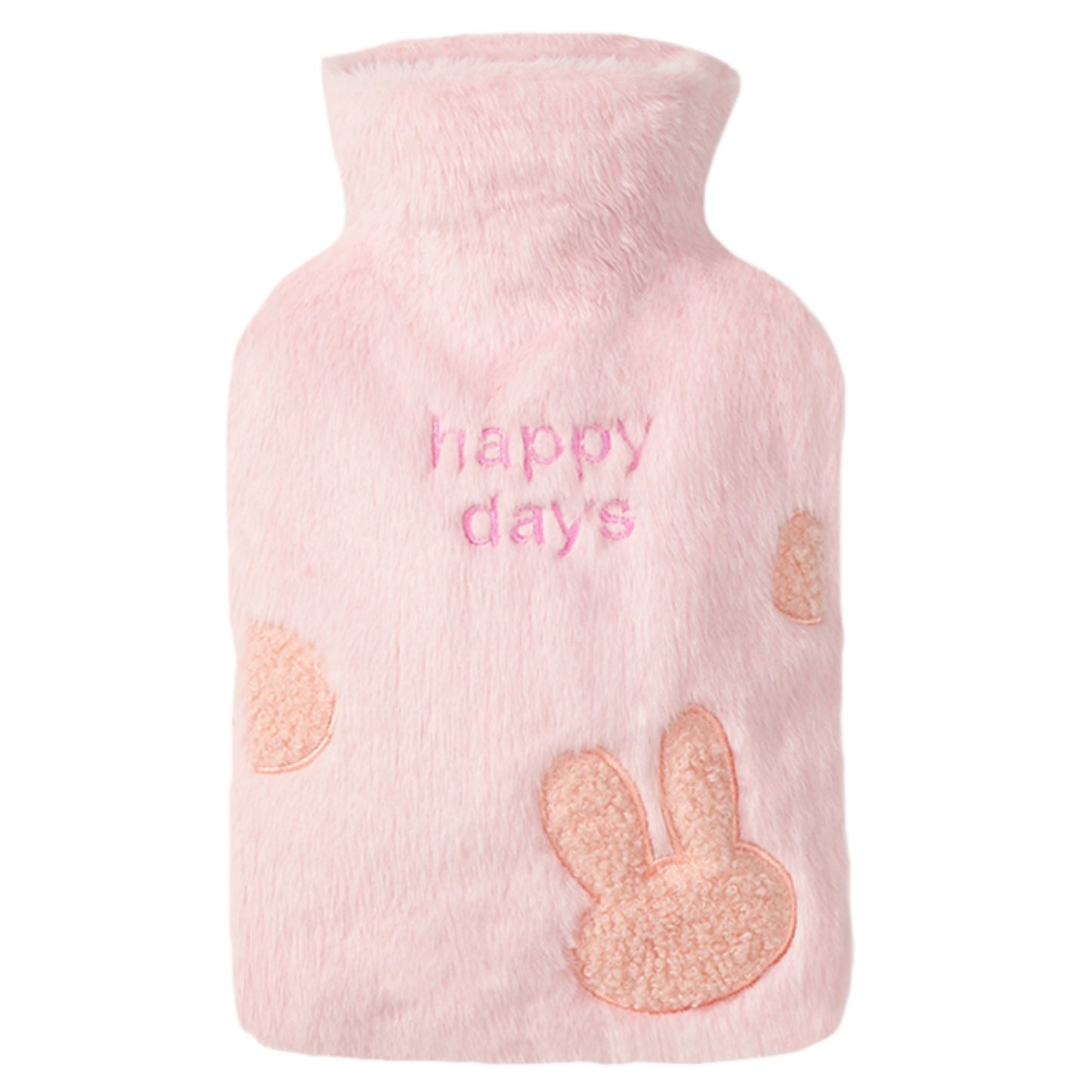 Hot Water Bottle with Imitation rabbit fur Cover for Pain & Comfort, 1700ML - OliviaLiving