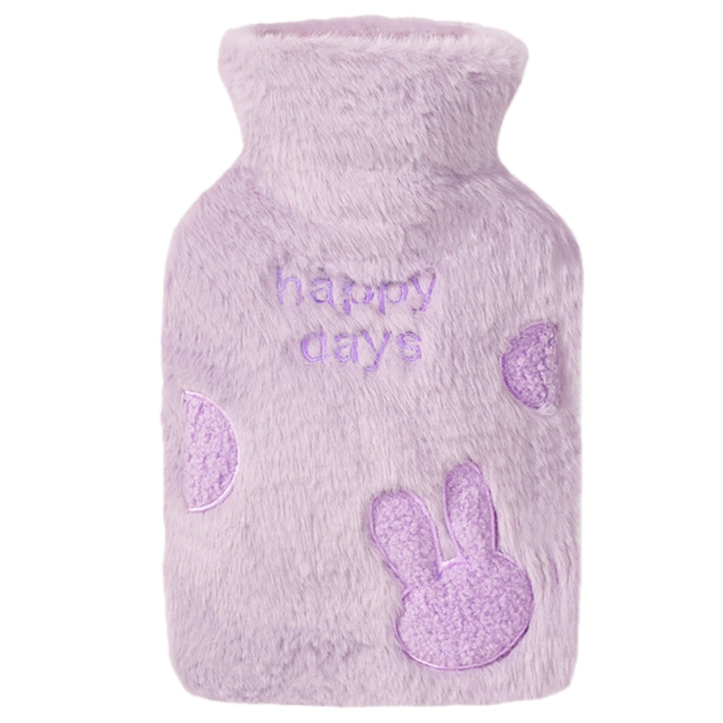 Hot Water Bottle with Imitation rabbit fur Cover for Pain & Comfort, 1700ML - OliviaLiving