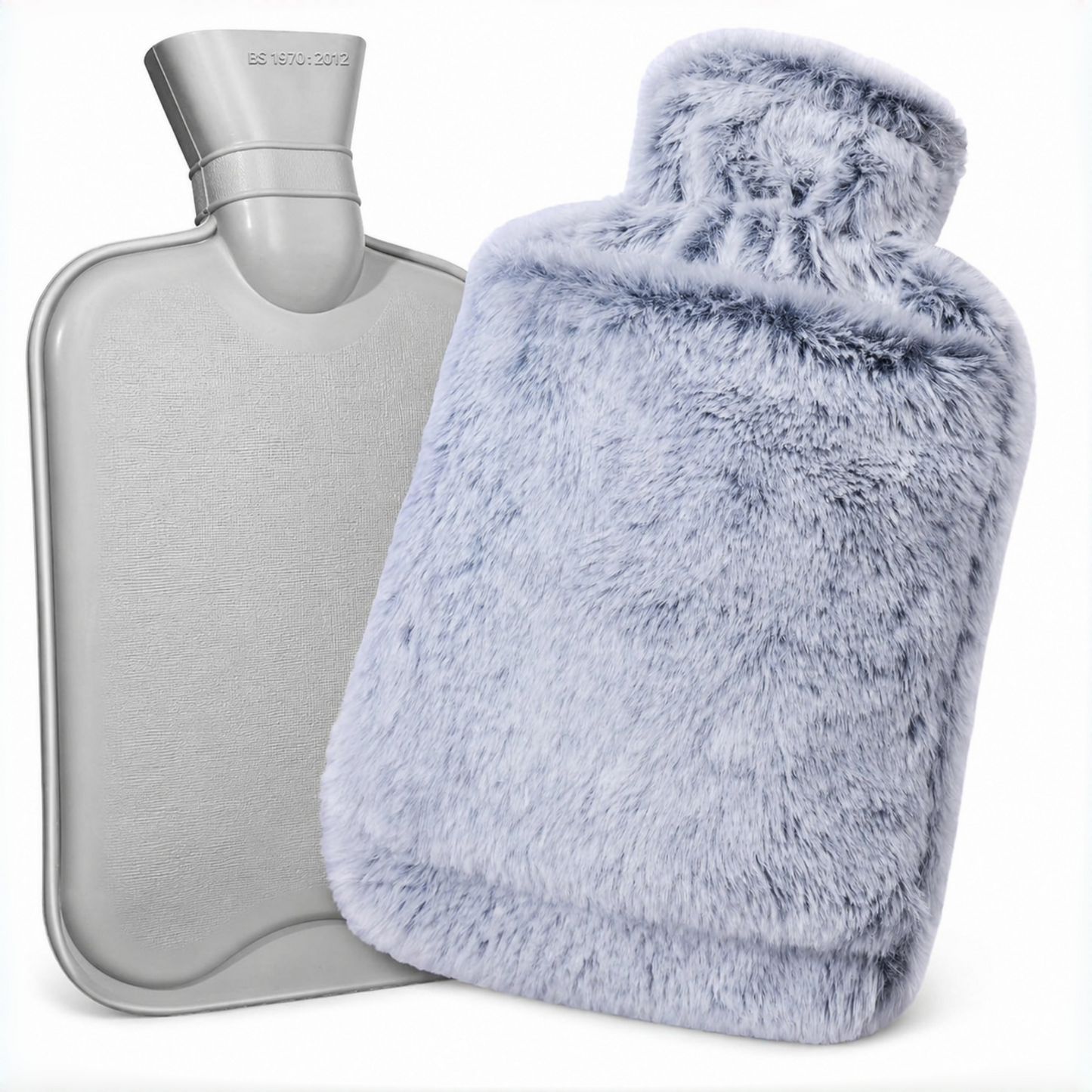 2L Hot Water Bottle with Hand Pocket & Soft Plush Cover