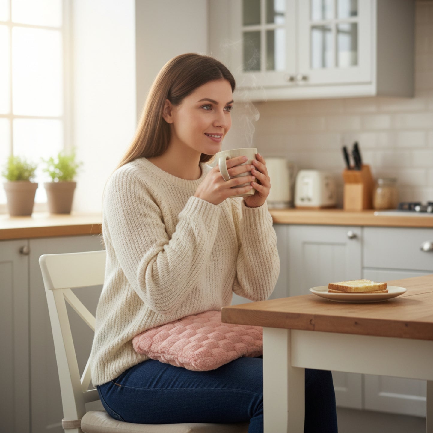 Hot Water Bottle with Velvet Plaid Cover for Pain & Comfort, 1700ML - OliviaLiving