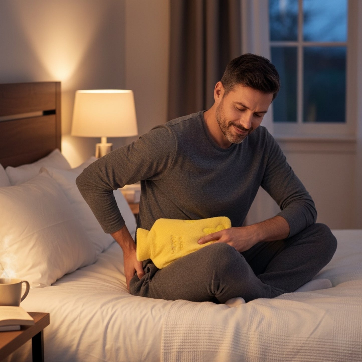 Hot Water Bottle with Imitation rabbit fur Cover for Pain & Comfort, 1700ML - OliviaLiving