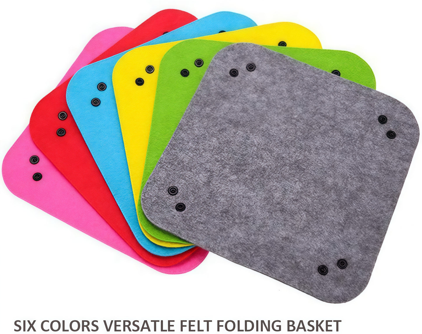 Felt Valet Tray Set (6-Pack) – Foldable Felt Desk Organizer Basket for Home, Office