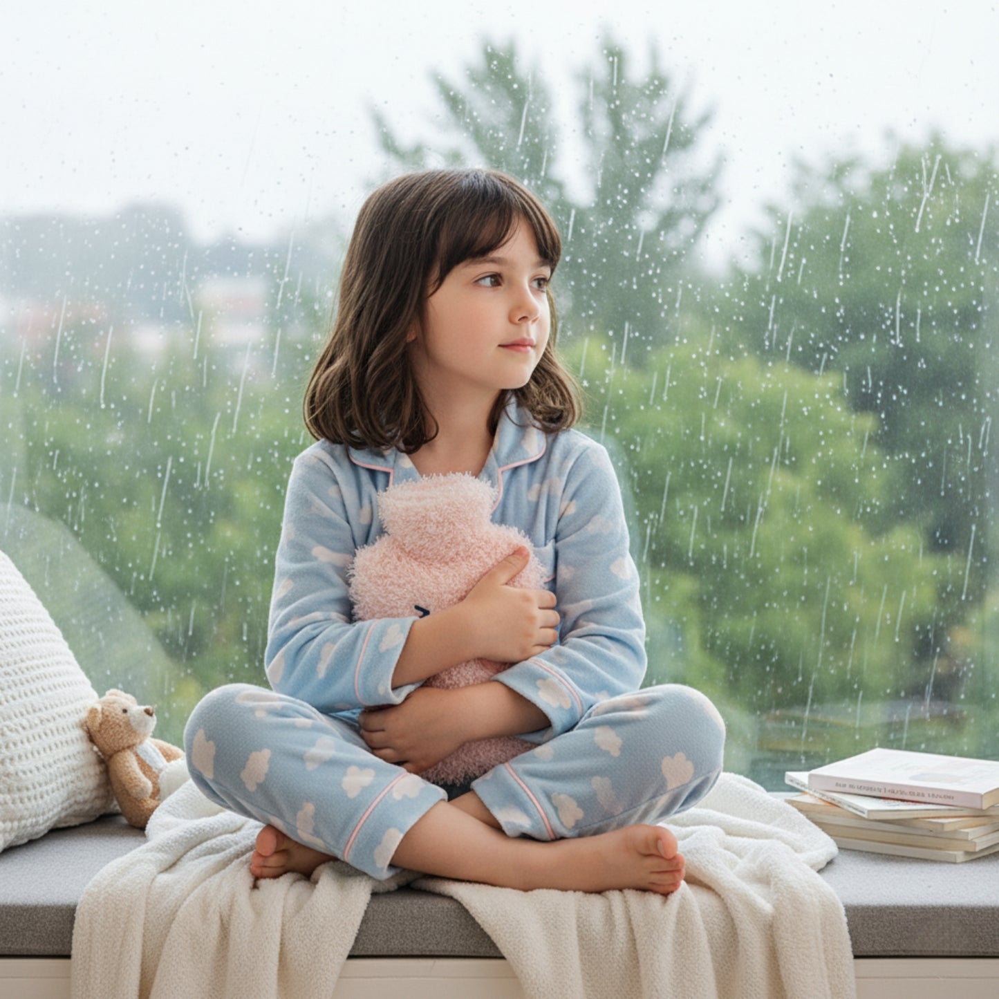 Hot Water Bottle for Pain Relief with Cute Plush Cover, 1L – OliviaLiving