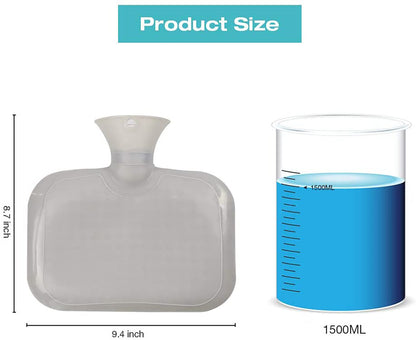 1.5L Hot Water Bottle with Soft Fleece Cover