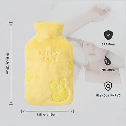 1.7L Hot Water Bottle with Faux Rabbit Fur Cover