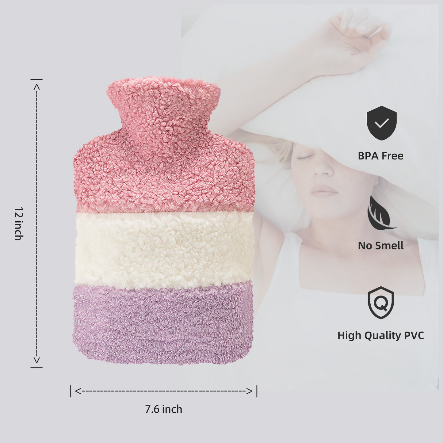 1.5L Hot Water Bottle with Soft Premium Cover