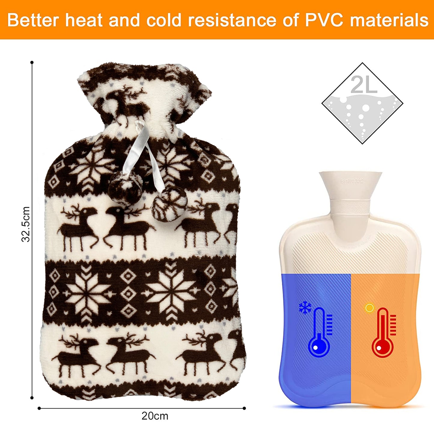 Hot Water Bottle with Flannel Cover for Pain & Comfort - OliviaLiving