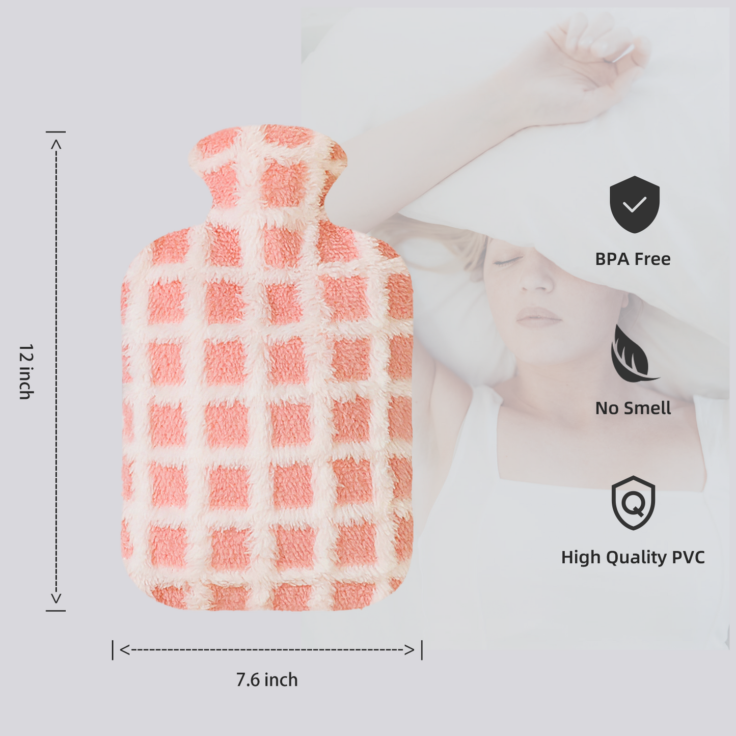 1.5L Hot Water Bottle with Soft Premium Cover