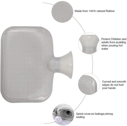 1.5L Hot Water Bottle with Soft Fleece Cover