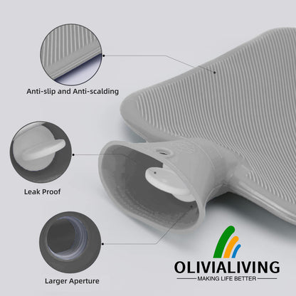 2L Hot Water Bottle with Classic Knit Cover