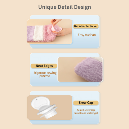 1.5L Hot Water Bottle with Soft Plush Cover