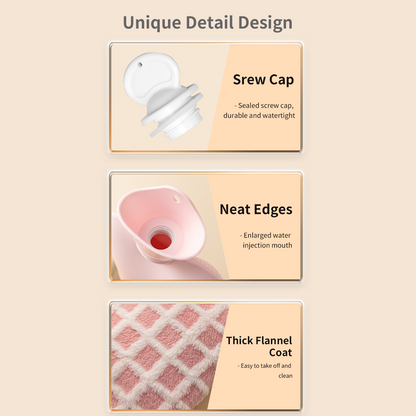 1.5L Hot Water Bottle with Soft Plush Cover – Classic Colours