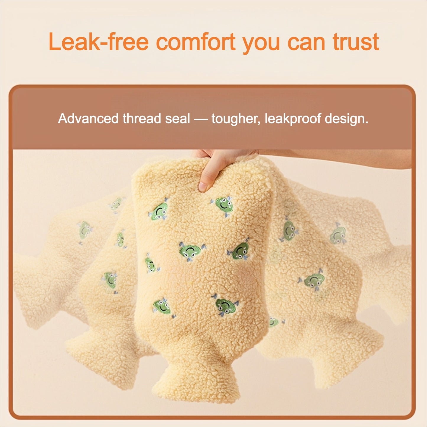 Hot Water Bottle with Flannel Cover for Pain & Comfort, 1700ML - OliviaLiving