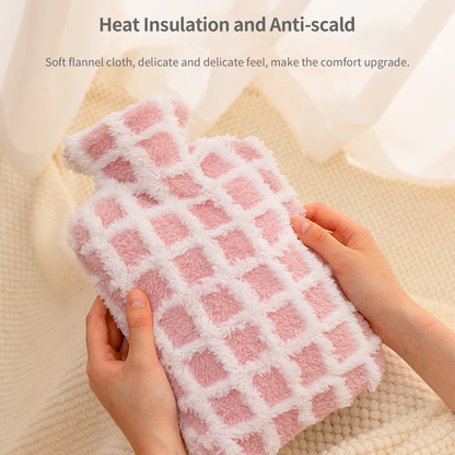 1.5L Hot Water Bottle with Soft Plush Cover – Classic Colours