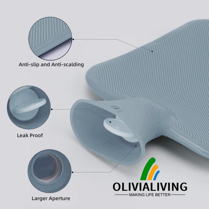 OliviaLiving Knitted Hot Water Bottle for Pain & Comfort