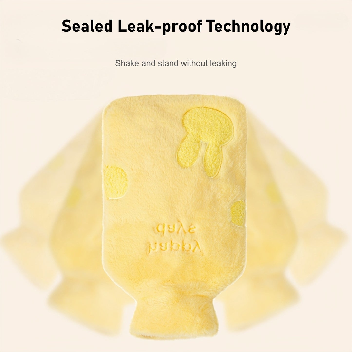 Hot Water Bottle with Imitation rabbit fur Cover for Pain & Comfort, 1700ML - OliviaLiving