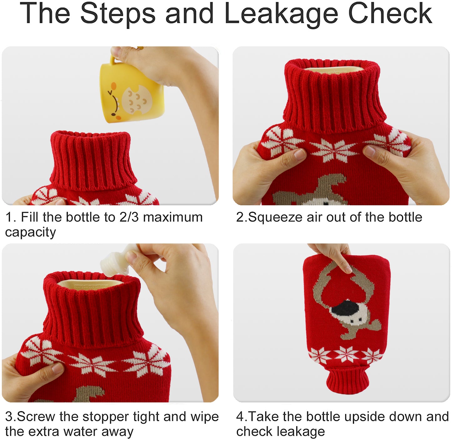 Cozy Nights Hot Water Bottle with Cute Puppy Knitted Cover for Kids, 2L