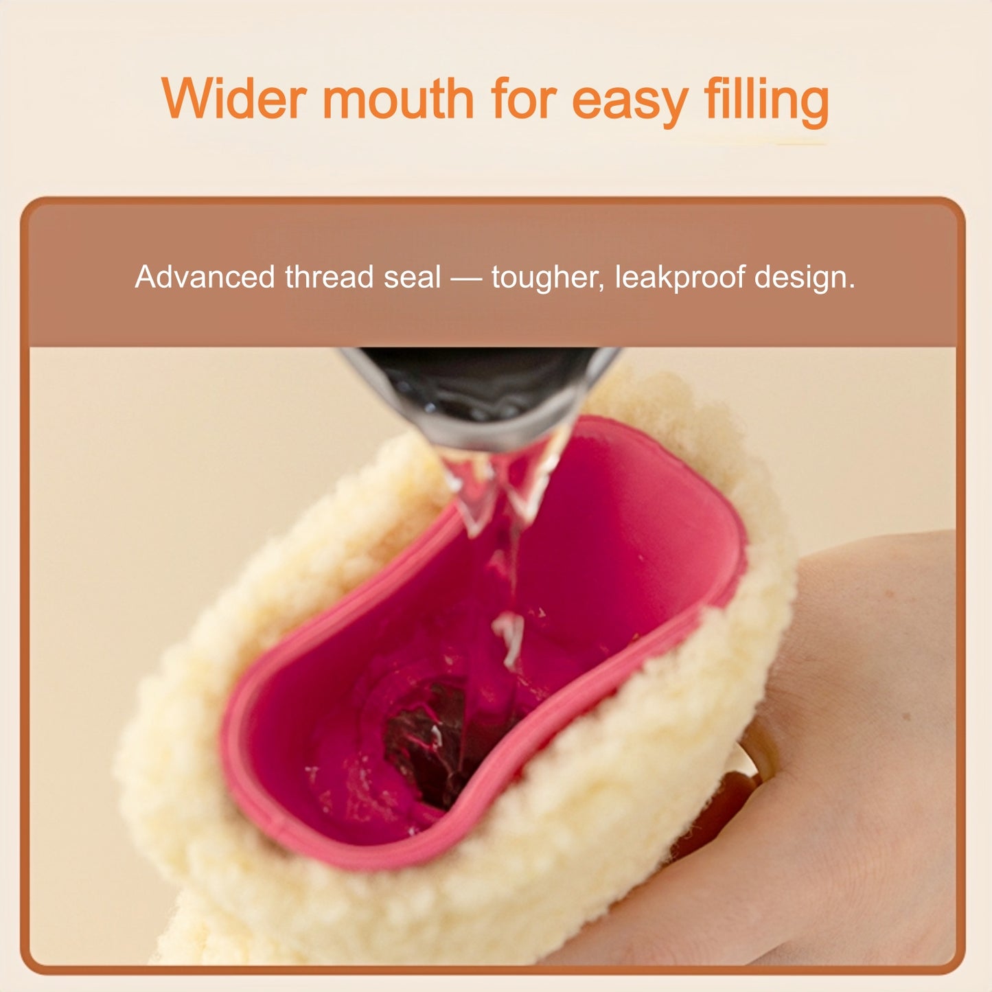 Hot Water Bottle with Flannel Cover for Pain & Comfort, 1700ML - OliviaLiving