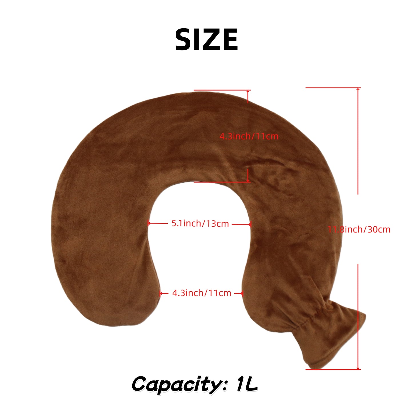 U-Shaped Hot Water Bottle with Soft Plush Cover