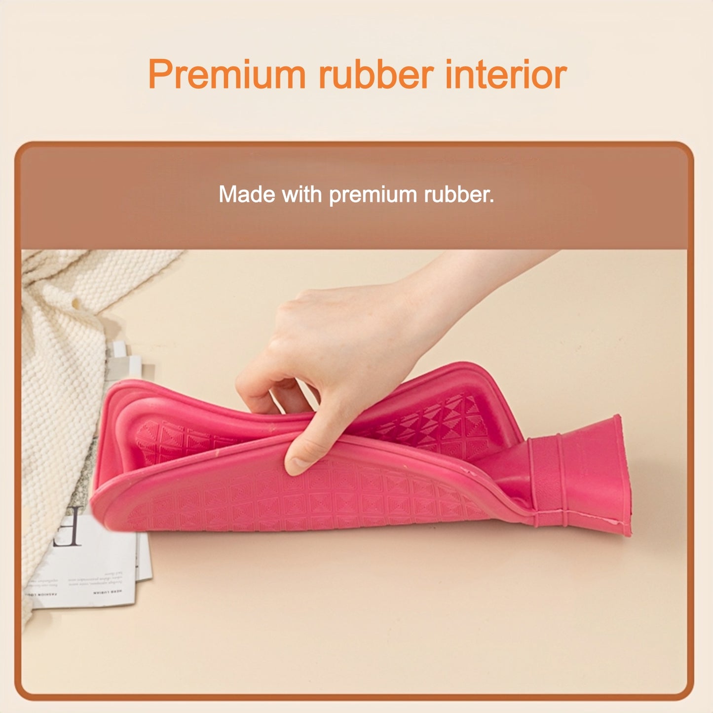 Hot Water Bottle with Flannel Cover for Pain & Comfort, 1700ML - OliviaLiving