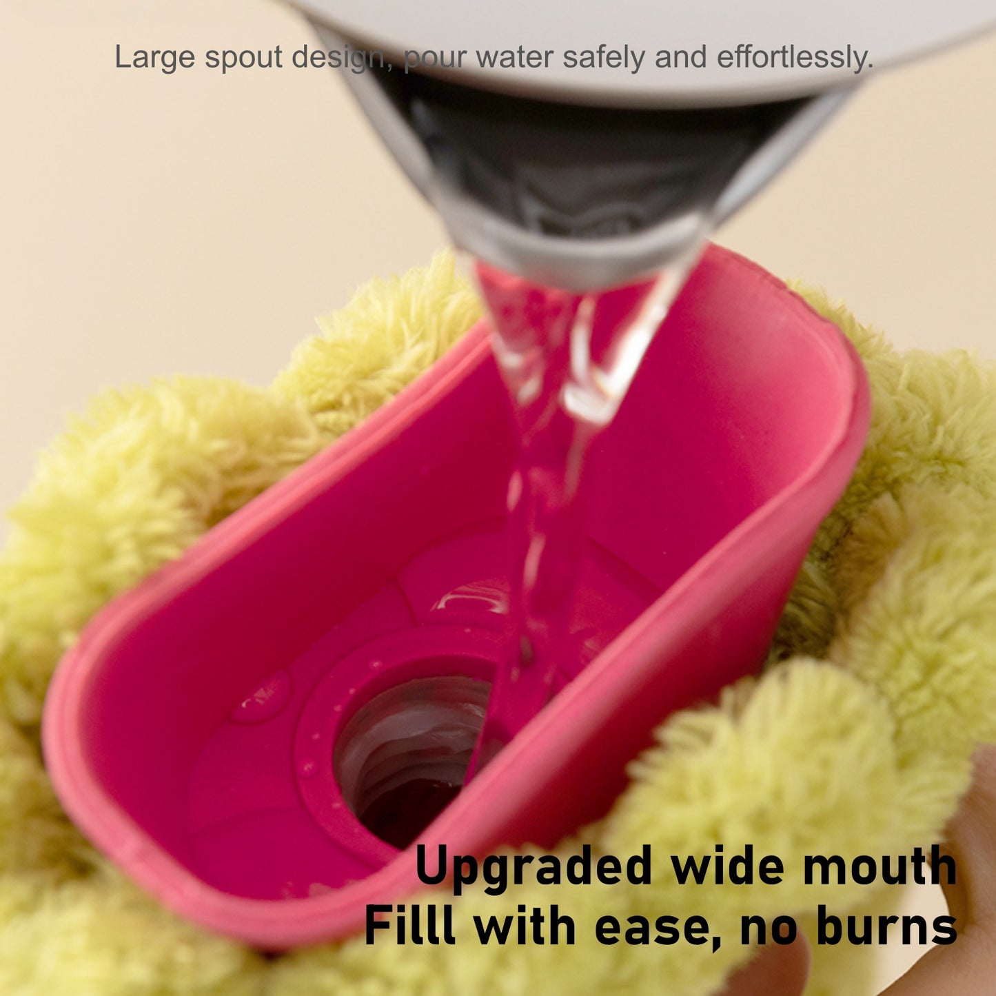 Hot Water Bottle with Velvet Plaid Cover for Pain & Comfort, 1700ML - OliviaLiving