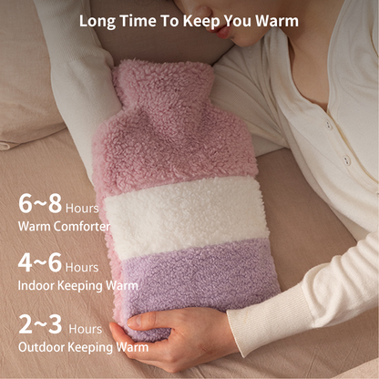 1.5L Hot Water Bottle with Soft Plush Cover
