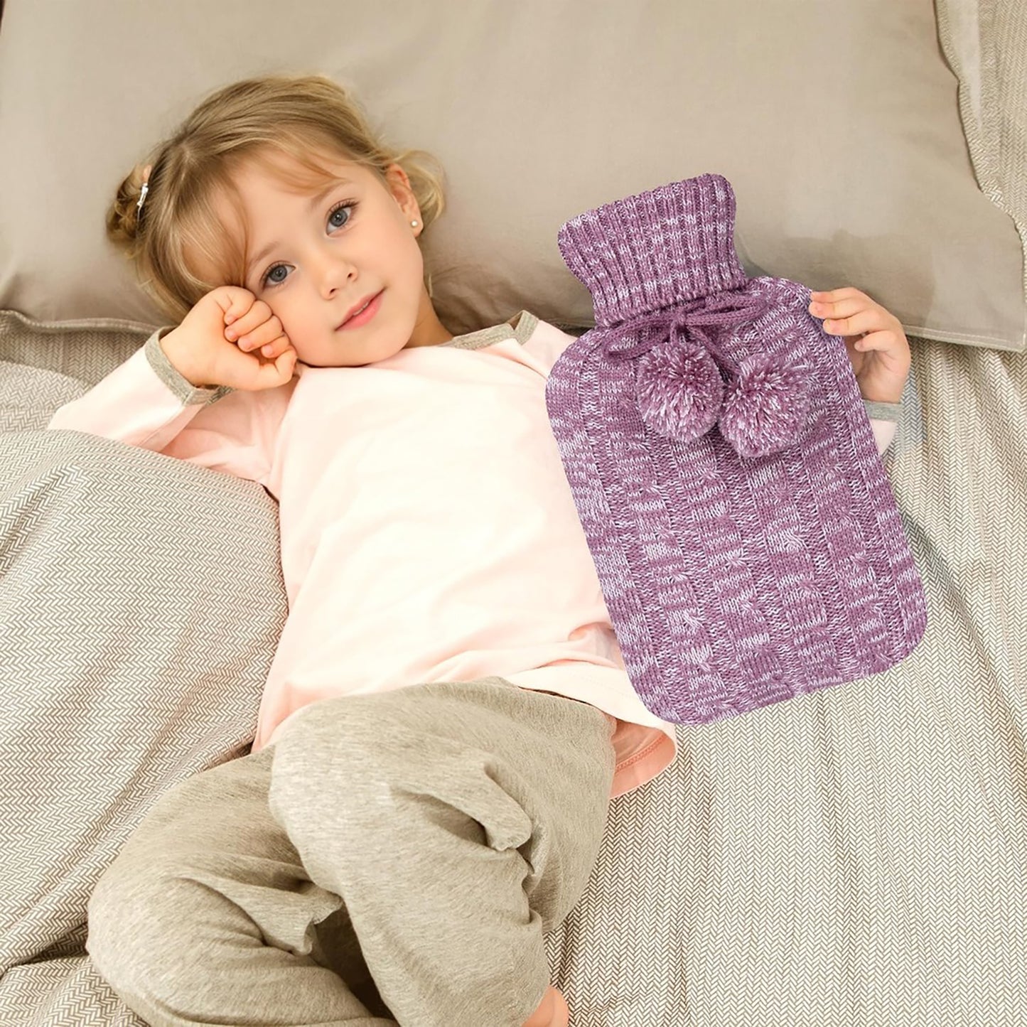 Knitted Hot Water Bottle for Pain & Comfort - OliviaLiving