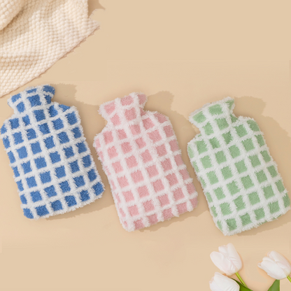 1.5L Hot Water Bottle with Soft Plush Cover – Classic Colours