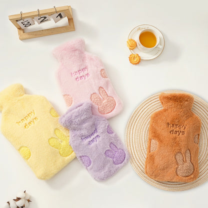 1.7L Hot Water Bottle with Faux Rabbit Fur Cover