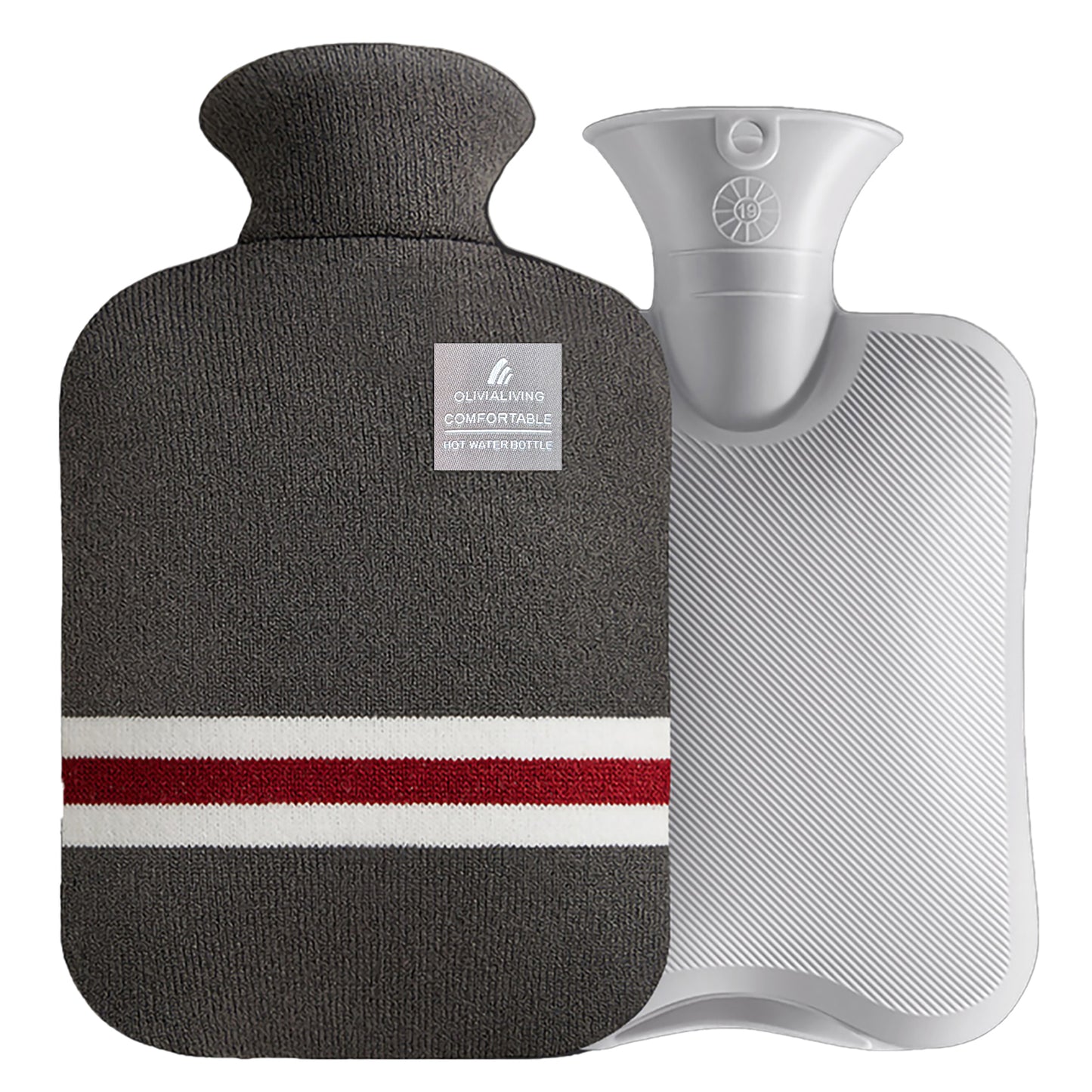 Classic Hot Water Bottle for Back Pain Relief, 2L - OliviaLiving