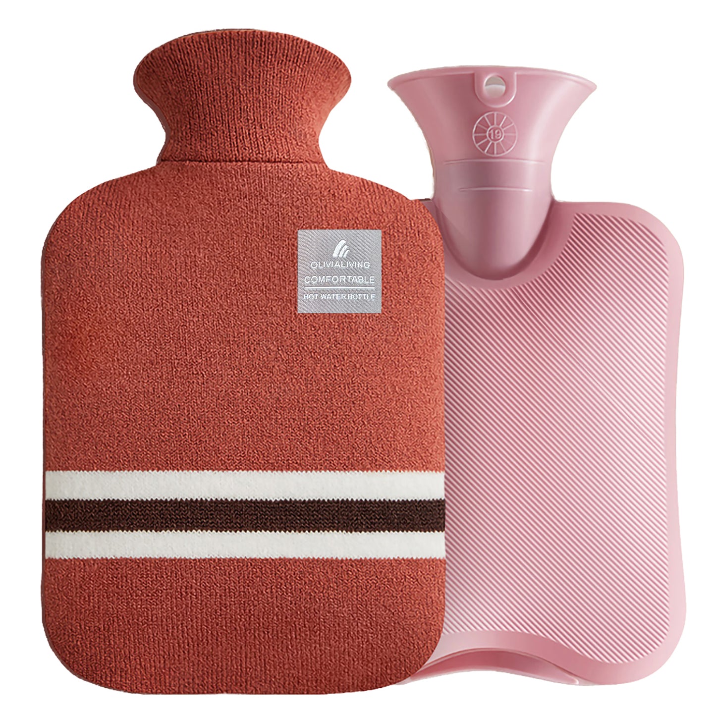 Classic Hot Water Bottle for Back Pain Relief, 2L - OliviaLiving