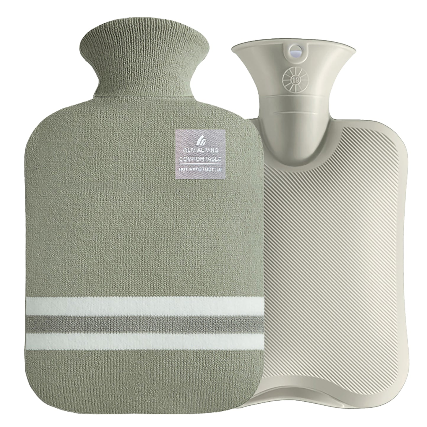 Classic Hot Water Bottle for Back Pain Relief, 2L - OliviaLiving