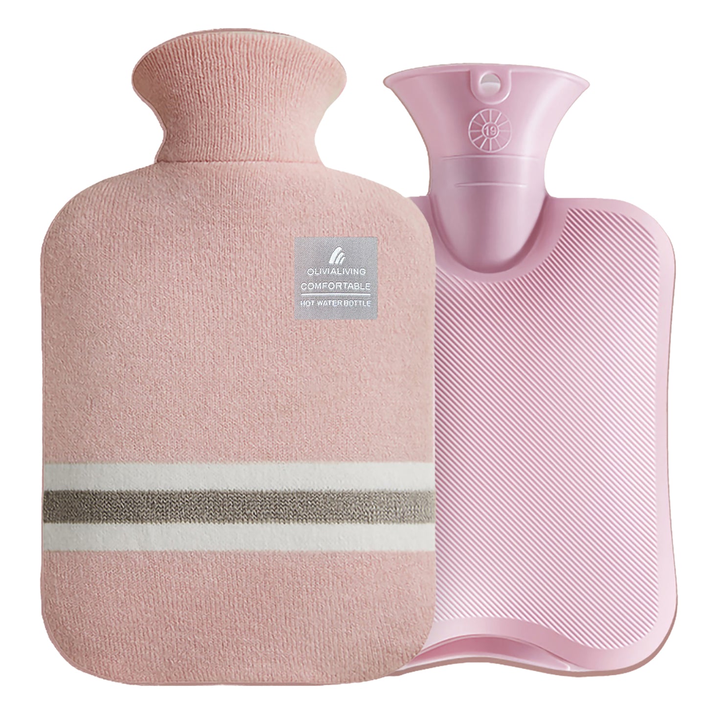 Classic Hot Water Bottle for Back Pain Relief, 2L - OliviaLiving