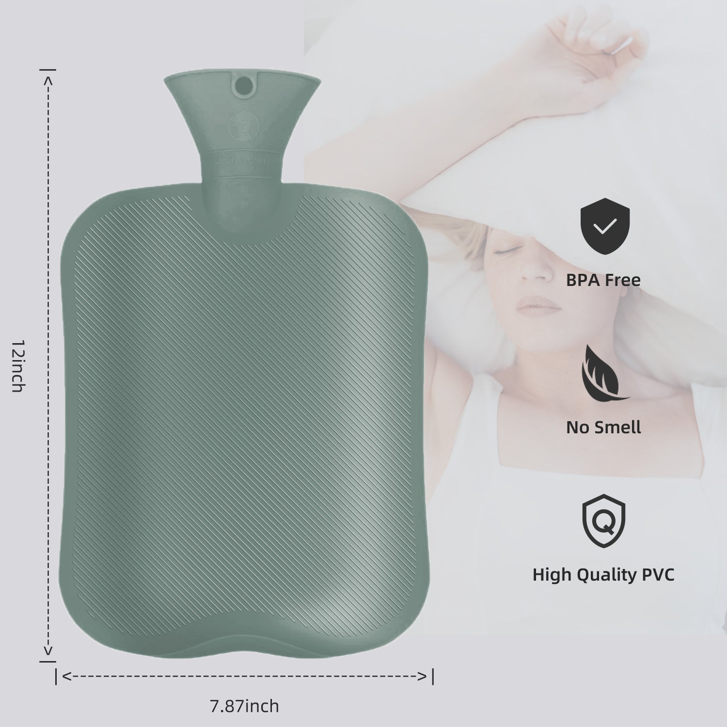 OliviaLiving hot water bottle for menstrual cramps and pain relief